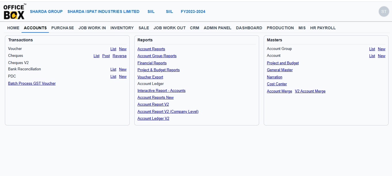 OfficeBox ERP Dashboards Overview