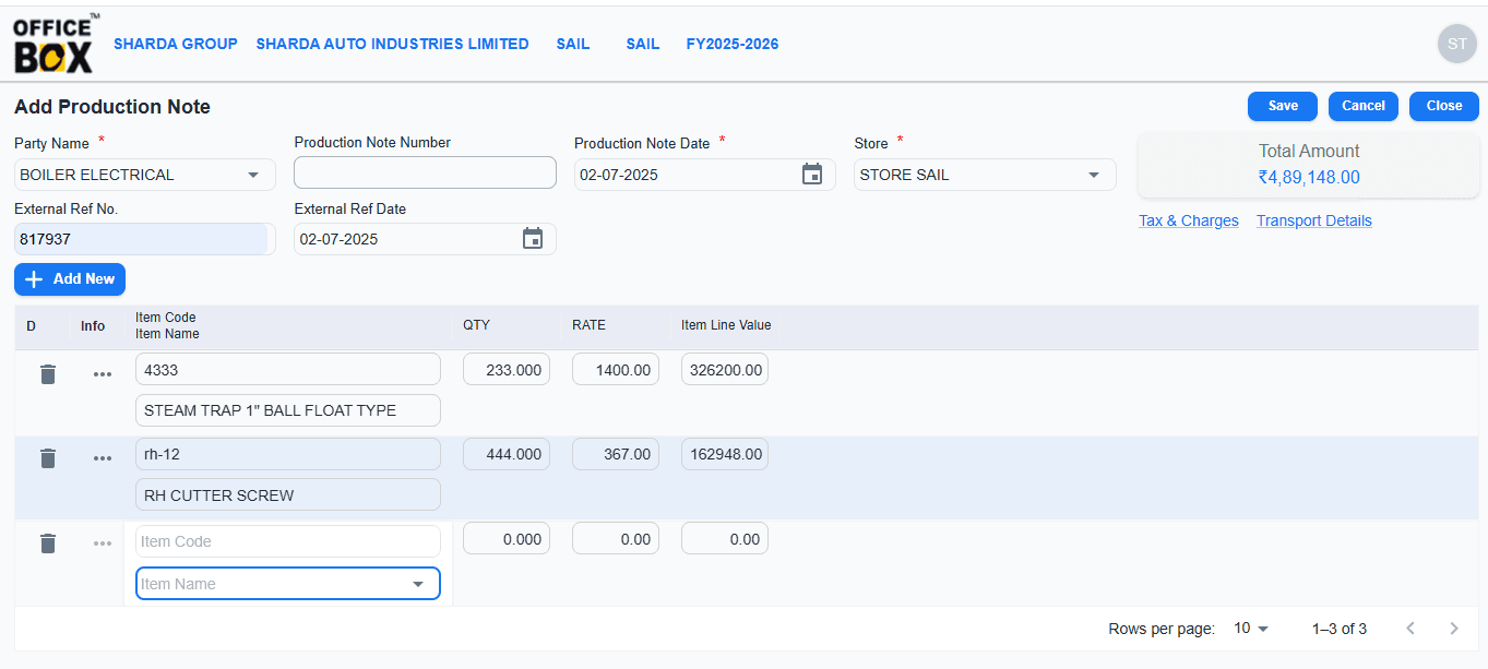 OfficeBox Production Management